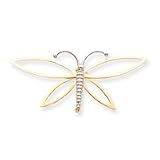 14k Two-Tone Polished Dragonfly Pin - JewelryWeb