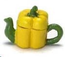 Dollhouse Miniature Yellow Bell Pepper Tea Pot