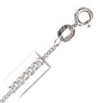 14k White Gold 20 Inch X 1.0 mm Gourmette Chain Necklace - O Ring Clasp