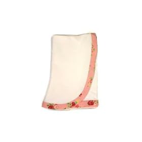Lilypad Baby Girl Blanket with Pink Floral Trim
