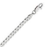 14k White Gold 18 Inch X 3.0 mm Curb Chain Necklace