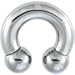 Body Candy Stainless Steel 12mm Balls Horseshoe Circular Barbell 0 Gauge 5/8