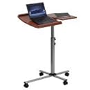 Flash Furniture Angle and Height Adjustable Mobile Laptop Computer Table with Cherry Top