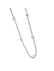 Sterling Silver CZ on 18" Chain Necklace QG40-18"