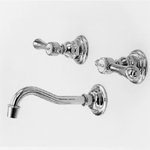 1030 Series Wall-Mounted Bathroom Faucet Finish: Satin Nickel