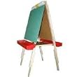 Beka Adjustable Double Sided Easel Combo #3, Magnetic and Chalkboard Surfaces, Top Paper Holder, Red Trays
