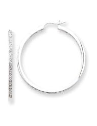 Ann Harrington Jewelry 14k White Gold .75 Ct Tw Diamond In & Out 2 X 35 mm Round Hoop Earrings