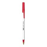 BIC(R) Round Stic(R) Ballpoint Pens, Medium Point, 1.0 mm, Red, Box of 12