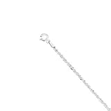 14K White Gold Sparkling Singapore Bracelet - 7.50 inches