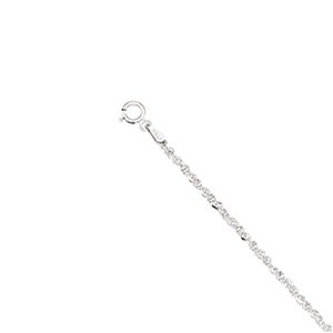 14K White Gold Sparkling Singapore Bracelet - 7.50 inches