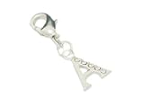 charms Clipart Charms Anhänger Buchstaben m. Strass A , versilbert