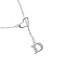 Large Silver Initial - D Silver Plated Heart Lariat Charm Necklace [Jewelry]