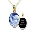 ZALES New Arrival Agate Cameo Pendant in 14K Gold (4 Lines) other stones