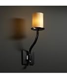 Justice Design Group CNDL-8784-10-AMBR-MBLK Candlearia 1 Light Sconces in Matte Black