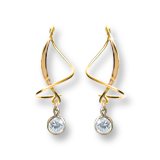 EarspiralTM Earrings 53XSCZGF with 4mm Cubic Zirconium (simulated Diamond) (April's Birthstone) 14K Gold-filled
