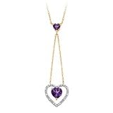 10kt. Yellow Gold Amethyst Pendant with Diamond Accent