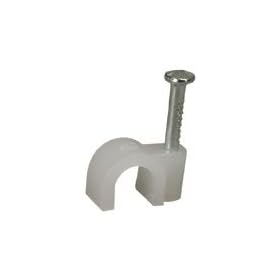 Cable clips,round, 6 mm�, bag of 100 - white