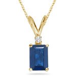 0.03 Cts Diamond & 1.65 Cts Blue Sapphire Pendant