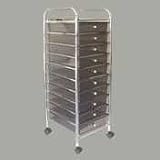 Advantus Corporation Cropper Hopper Home Center Rolling Cart, 10 Drawer Smoke