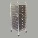 Advantus 34007 Portable ten-drawer organizer, chrome metal frame/drawer pulls, smoke drawers