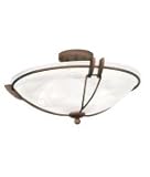 IMAGE OF Kalco 4848BG-PS127 Grande 3 Light Semi Flush Mount in Bellagio with Victorian Penshell glass