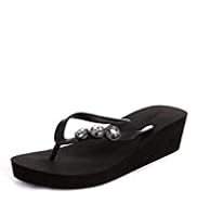 Diamanté Wedge Flip-Flops