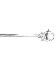 Lovelinks by Aagaard Sterling Silver Snake Chain Charm Bracelet w/ Polished Heart and Flowers Clasp by Aagaard