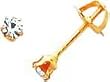 14K Yellow Gold CZ Screwback Stud Earrings Jewelry