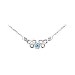 Kit Heath Celtic Double Trinity Knot and Blue Topaz Necklace by Blue-Topaz Necklaces