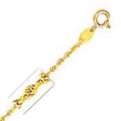 Childrens Toyshop  Jewelry : 10k Yellow Gold 10 Inch X 1.3 mm Rope Chain Anklet - O Ring Clasp