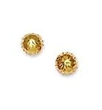 14k Yellow 5 mm Diamond-cut ball Earrings