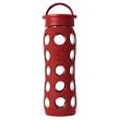 22 Oz Glass Bottle With Silicone Sleeve (Red)