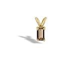 14K Yellow Gold Genuine Emerald-cut Smoky Quartz Pendant