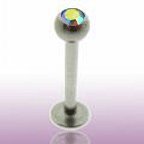 Micro labret acier boule Strass - piercing lobe - piercing levre - piercing cartilage - piercing lèvre et/ou piercing madonna