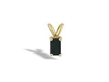 14K Yellow Gold Genuine Emerald-cut Black Onyx Pendant