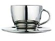 Dualit Stainless Steel Capuccino cups and saucers 2 in pack
