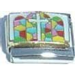 Buy Clearly Charming Cross on Stained Glass Italian Charm Bracelet Link by Clearly Charming