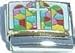 Clearly Charming Cross on Stained Glass Italian Charm Bracelet Link