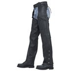 Leather Chaps - Unisex Pant Style Leather Motorcycle Chaps