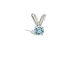 14K White Gold Genuine Round Aquamarine Pendant