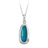 Opal Doublet Fashion Pendant In 14k White Gold