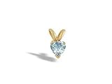 14K Yellow Gold Genuine Heart Aquamarine Pendant