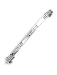 Sterling Silver Oval CZ Hinged Bangle