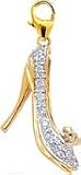 High Heeled Shoe, 14K Gold Diamond Charm