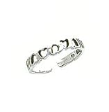 Toe Ring - Sterling Silver Antiqued Cut-out Hearts Toe Ring