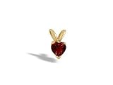 14K Yellow Gold Genuine Heart Garnet Pendant