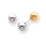 Sardelli - 14k Yellow and White Gold Two-tone Reversible 5mm Ball Earrings