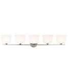 Access Lighting - 64035-BS/OPL: Thea - 5 Light Wall & Vanity - Brushed Steel Finish/Opal Glass