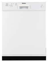 Full Console Dishwasher with 5 Wash Levels 4 Programs 3 Wash Temps 3-Way Euro Filter System 54db Silence Rating and ADA Height White