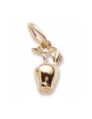 Rembrandt Charms, Apple Charm in Solid Sterling Silver or Gold